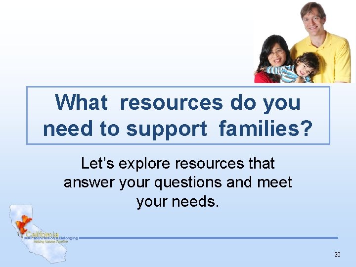 What resources do you need to support families? Let’s explore resources that answer your