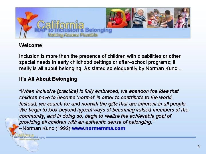 Welcome Inclusion is more than the presence of children with disabilities or other special