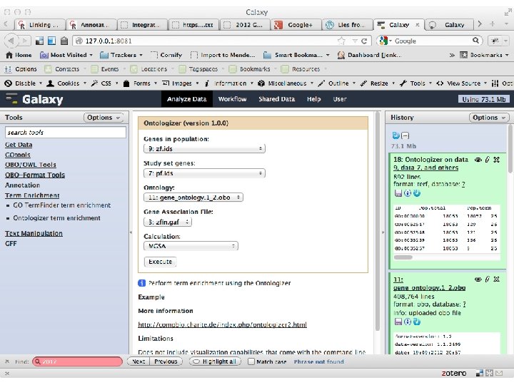 Screenshot http: //geneontology. org 11 