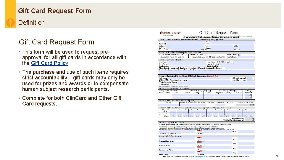 Gift Card Request Form Definition Gift Card Request Form • This form will be