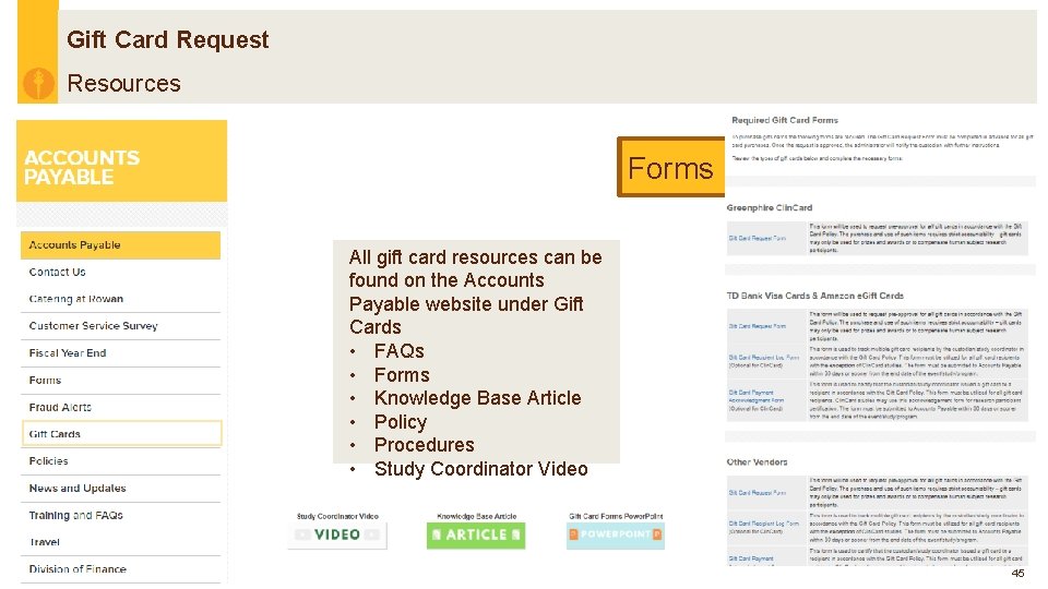 Gift Card Request Resources Forms All gift card resources can be found on the