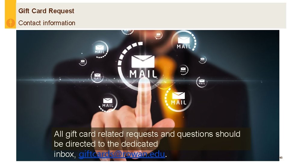 Gift Card Request Contact information All gift card related requests and questions should be