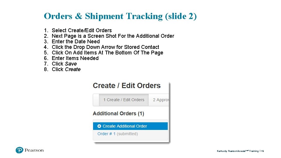 Orders & Shipment Tracking (slide 2) 1. 2. 3. 4. 5. 6. 7. 8.
