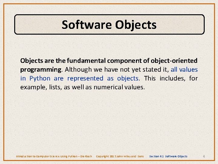 Chapter 6 Objects and Their Use In imperative