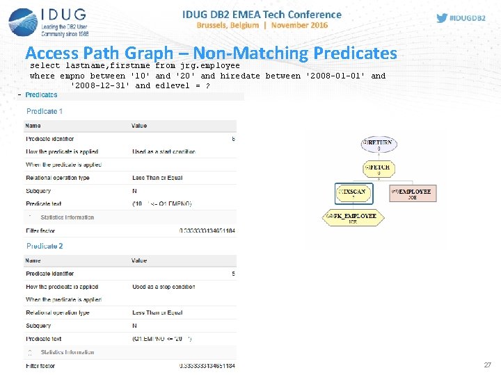 Access Path Graph – Non-Matching Predicates select lastname, firstnme from jrg. employee where empno
