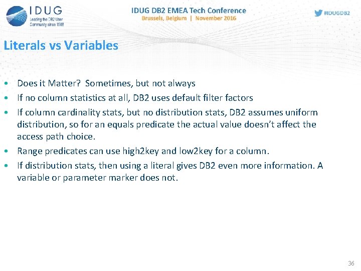 Literals vs Variables • Does it Matter? Sometimes, but not always • If no