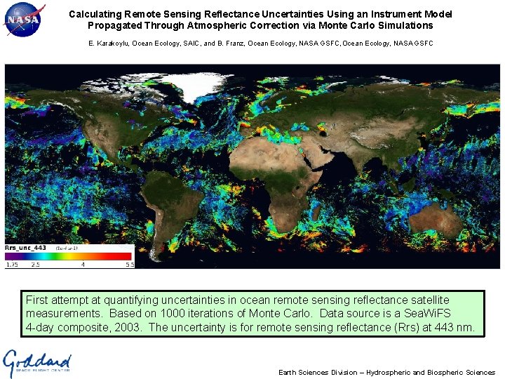 Calculating Remote Sensing Reflectance Uncertainties Using an Instrument Model Propagated Through Atmospheric Correction via
