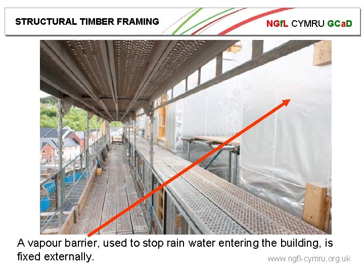 STRUCTURAL TIMBER FRAMING NGf. L CYMRU GCa. D A vapour barrier, used to stop