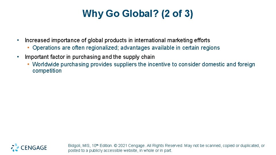 Why Go Global? (2 of 3) • Increased importance of global products in international Why Go Global? (2 of 3) • Increased importance of global products in international