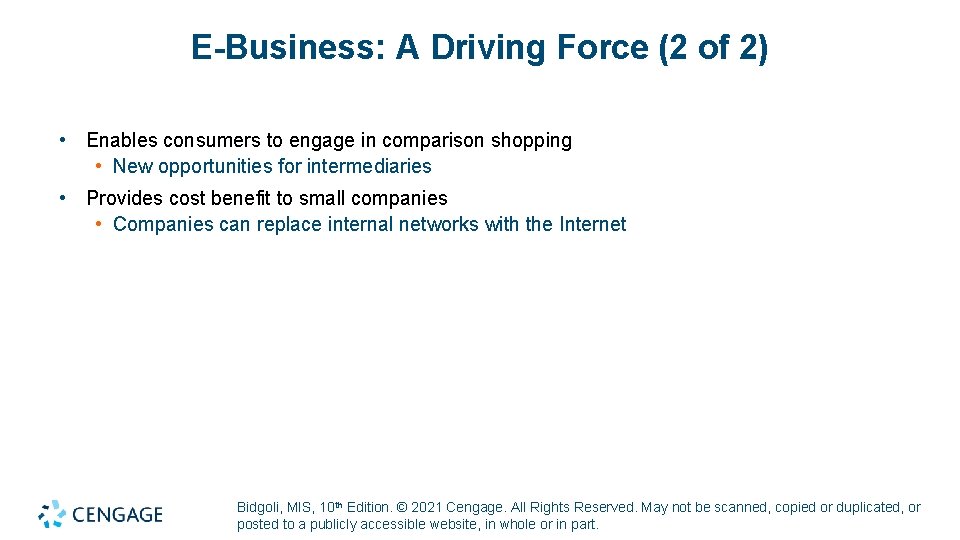 E-Business: A Driving Force (2 of 2) • Enables consumers to engage in comparison E-Business: A Driving Force (2 of 2) • Enables consumers to engage in comparison