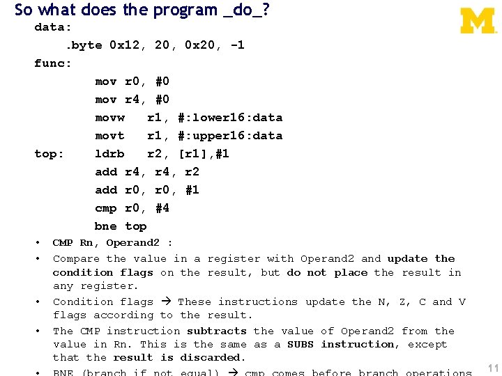 So what does the program _do_? data: . byte 0 x 12, 20, 0