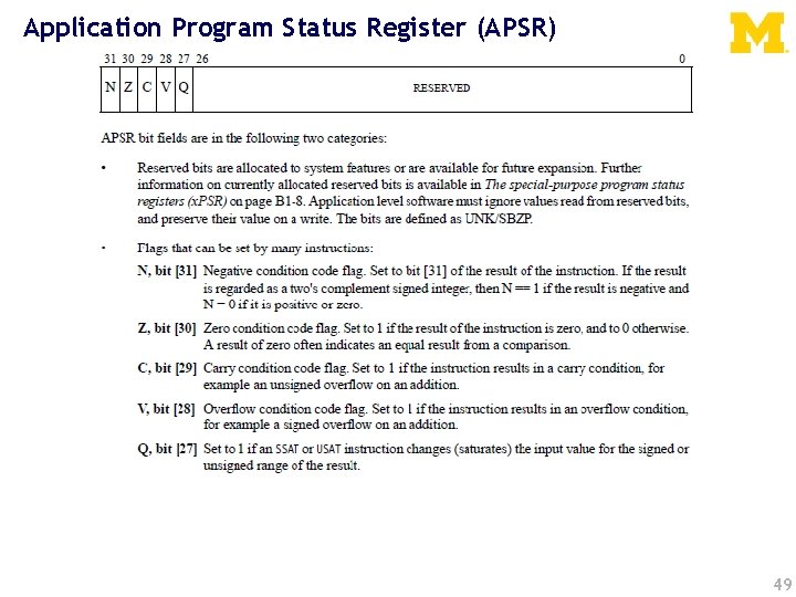 Application Program Status Register (APSR) 49 
