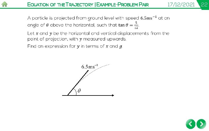 EQUATION OF THE TRAJECTORY | EXAMPLE-PROBLEM PAIR 17/12/2021 22 
