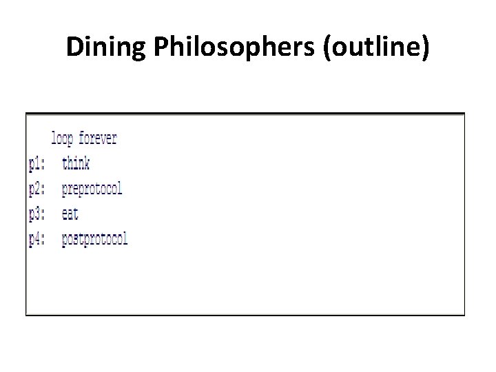 Dining Philosophers (outline) 