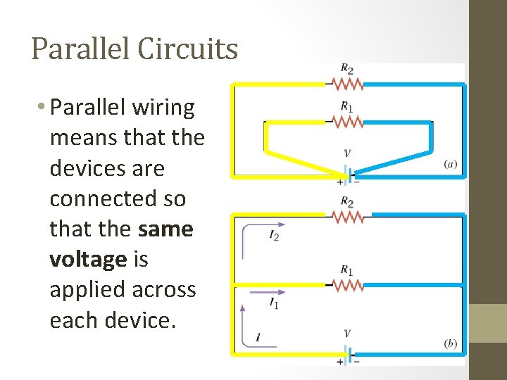 Parallel Circuits • Parallel wiring means that the devices are connected so that the Parallel Circuits • Parallel wiring means that the devices are connected so that the