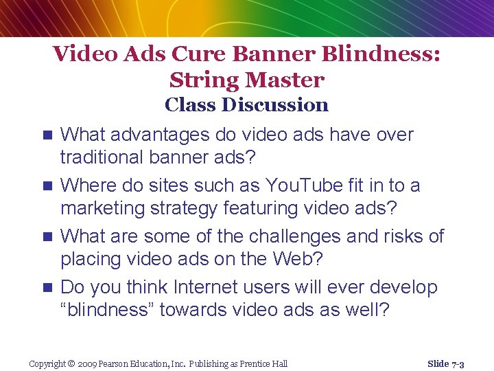Video Ads Cure Banner Blindness: String Master Class Discussion What advantages do video ads