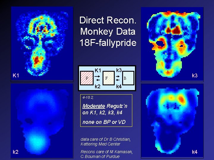 Direct Recon. Monkey Data 18 F-fallypride K 1 k 3 K 1 P F