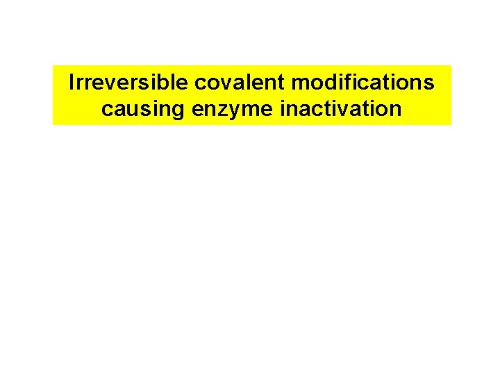 Irreversible covalent modifications causing enzyme inactivation 