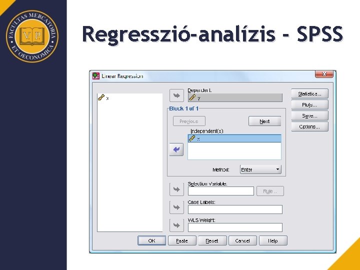 Regresszió-analízis - SPSS 