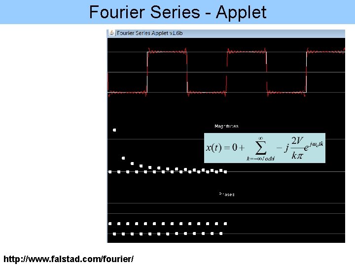 Fourier Series - Applet http: //www. falstad. com/fourier/ 