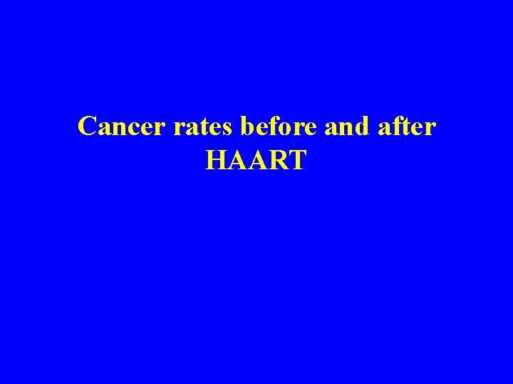 Cancer rates before and after HAART 