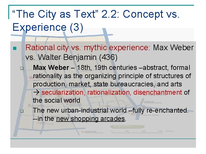 “The City as Text” 2. 2: Concept vs. Experience (3) Rational city vs. mythic
