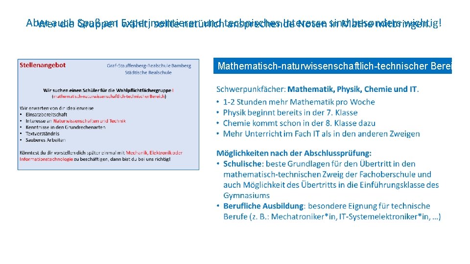 Aber Spaß am. I Experimentieren und technisches Interesse besonders wichtig! Werauch die Gruppe wählt,
