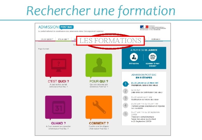 Recher une formation LES FORMATIONS 