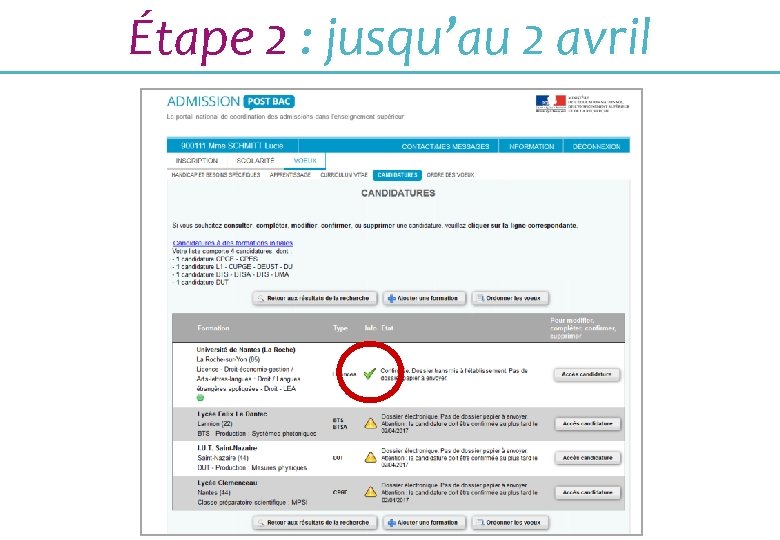 Étape 2 : jusqu’au 2 avril 