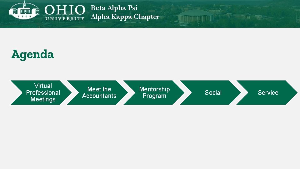 Beta Alpha Psi Alpha Kappa Chapter Agenda Virtual Professional Meetings Meet the Accountants Mentorship