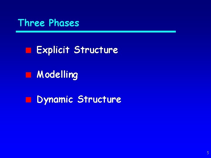 Three Phases Explicit Structure Modelling Dynamic Structure 5 