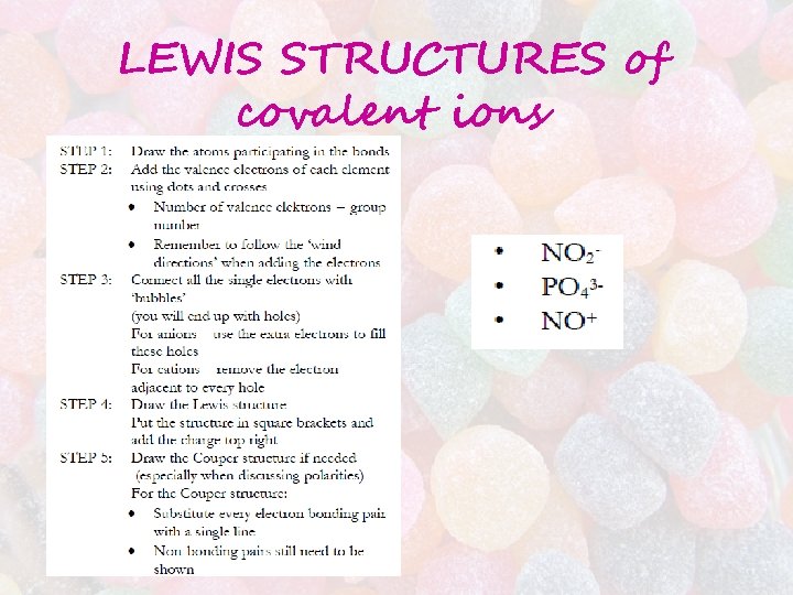 LEWIS STRUCTURES of covalent ions 