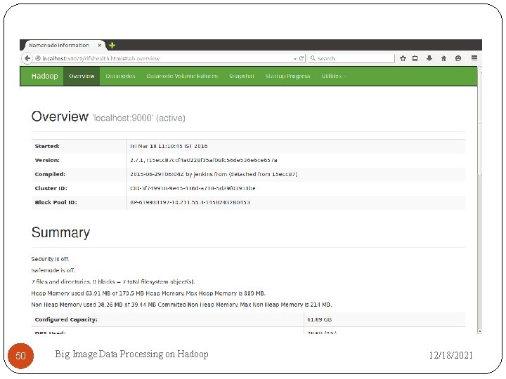 50 Big Image Data Processing on Hadoop 12/18/2021 
