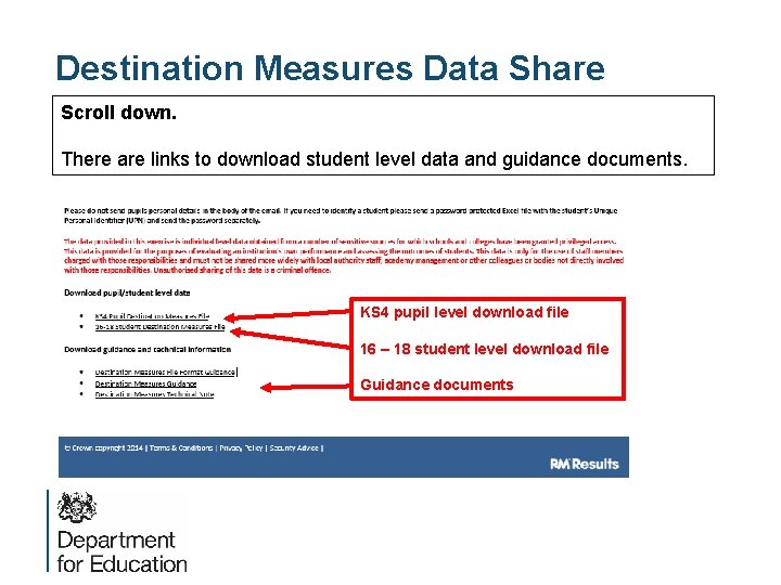 Destination Measures Data Share Scroll down. There are links to download student level data Destination Measures Data Share Scroll down. There are links to download student level data