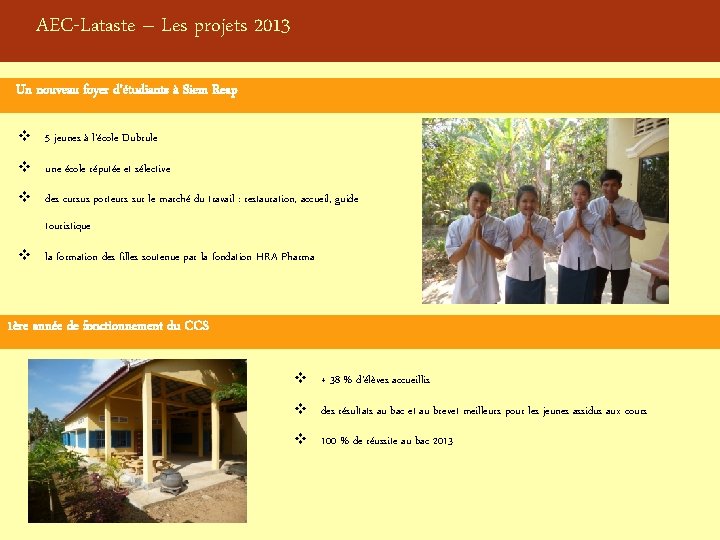 AEC-Lataste – Les projets 2013 Un nouveau foyer d’étudiants à Siem Reap v 5