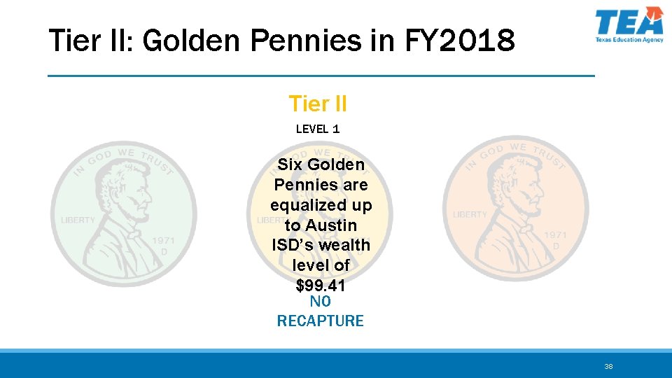 Tier II: Golden Pennies in FY 2018 Tier II LEVEL 1 Six Golden Pennies