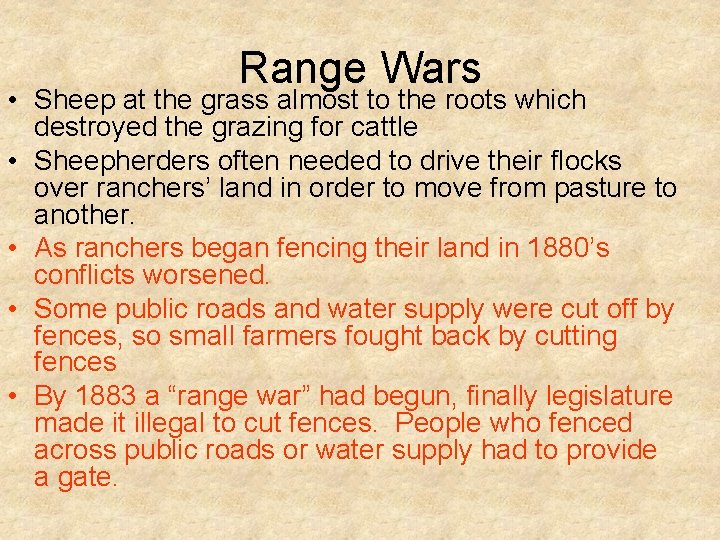 Range Wars • Sheep at the grass almost to the roots which destroyed the