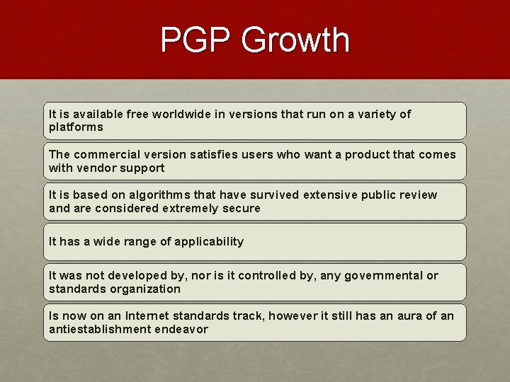 PGP Growth It is available free worldwide in versions that run on a variety