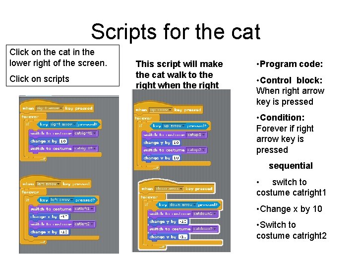 Scripts for the cat Click on the cat in the lower right of the Scripts for the cat Click on the cat in the lower right of the