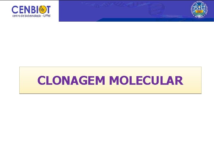 CLONAGEM MOLECULAR 