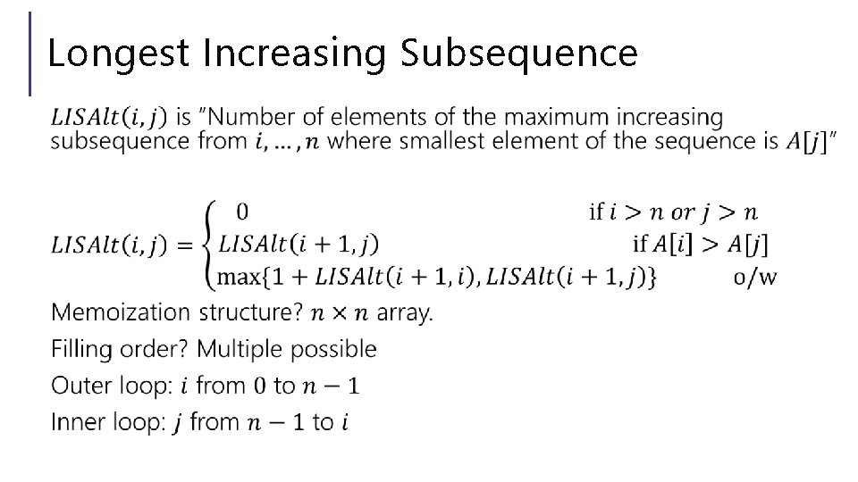 Longest Increasing Subsequence 