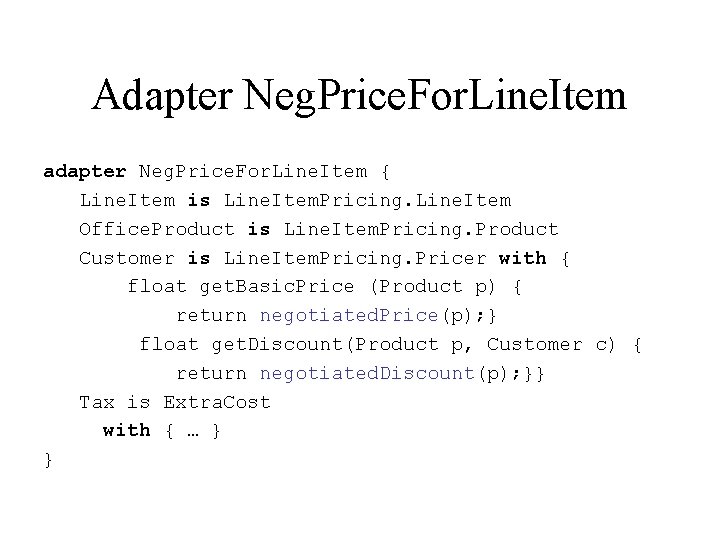 Adapter Neg. Price. For. Line. Item adapter Neg. Price. For. Line. Item { Line.