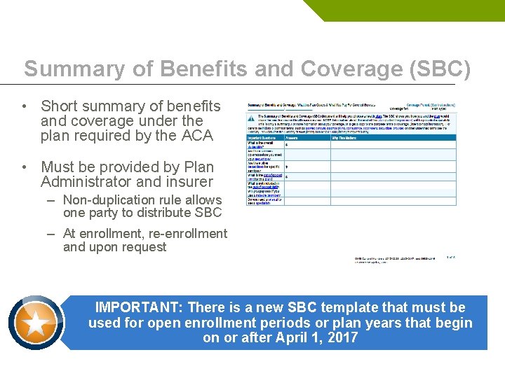Summary of Benefits and Coverage (SBC) • Short summary of benefits and coverage under