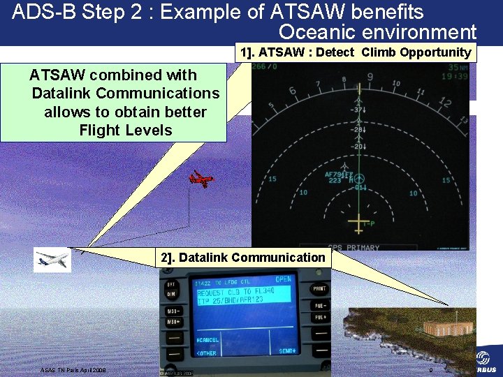 ADS-B Step 2 : Example of ATSAW benefits Oceanic environment 1]. ATSAW : Detect