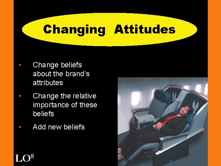 Changing Attitudes • Change beliefs about the brand’s attributes • Change the relative importance