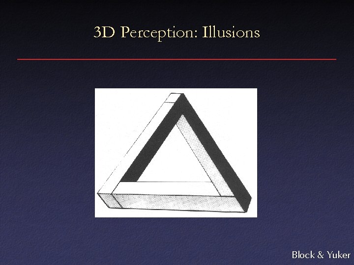 3 D Perception: Illusions Block & Yuker 