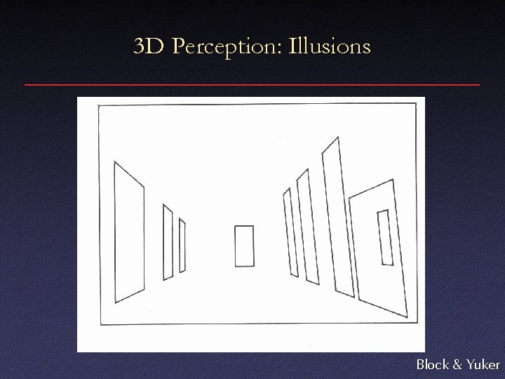 3 D Perception: Illusions Block & Yuker 