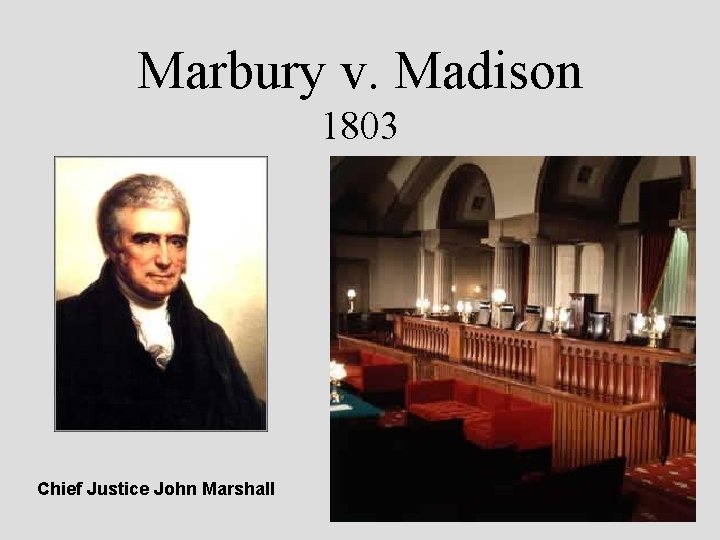 Marbury v. Madison 1803 Chief Justice John Marshall 