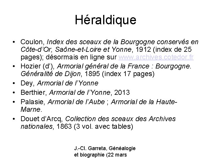 Héraldique • Coulon, Index des sceaux de la Bourgogne conservés en Côte-d’Or, Saône-et-Loire et