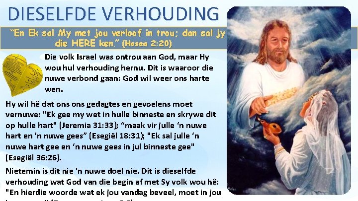 DIESELFDE VERHOUDING “En Ek sal My met jou verloof in trou; dan sal jy